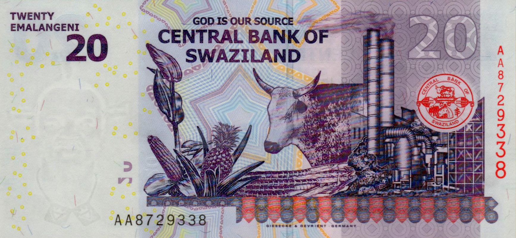 Swaziland 20 2014 UNC P-37/b